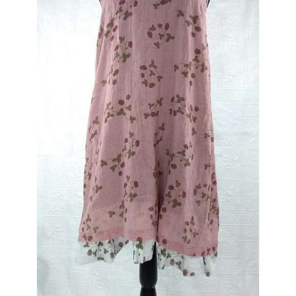 Ian Mosh Old Pink & Ecru Ruffle Halter Peasant style strawberry Dress Size 2 - Picture 12 of 12